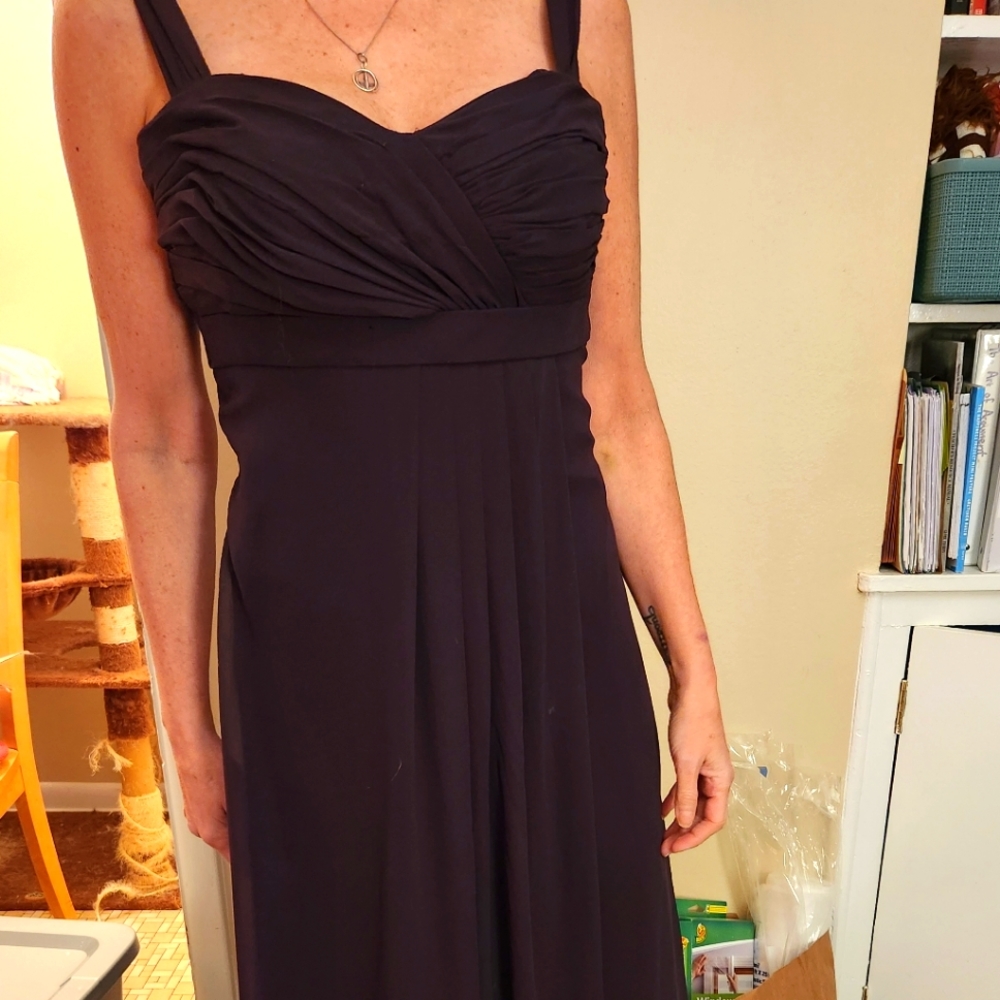 Bill Levkoff dark plum gown 6